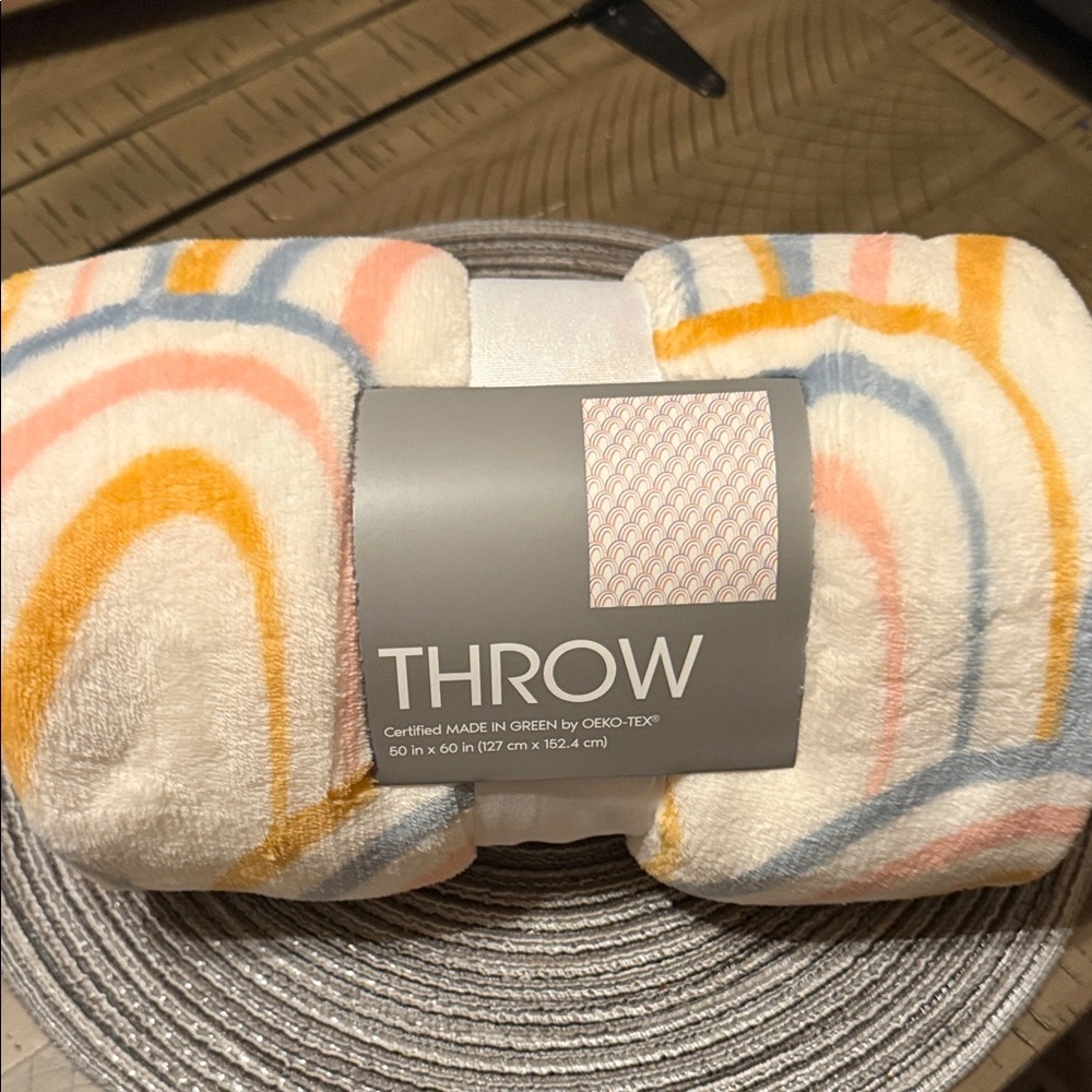 Colorful Throw Blanket 50x60 NWT